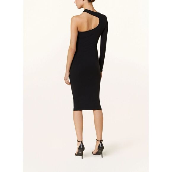 NWT HELMUT LANG Seamless Jersey Nylon Core Cutout Midi Dress in Black, Size XS/S - Picture 10 of 16